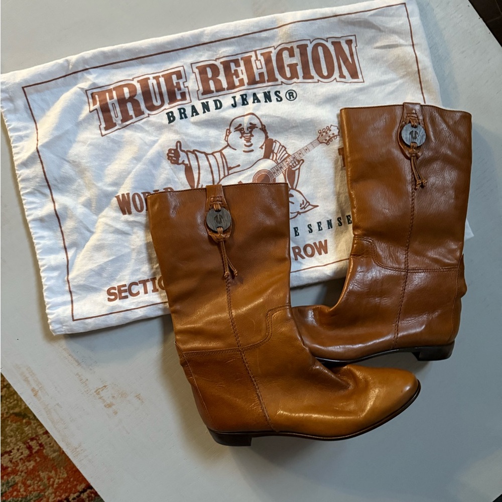 True Religion Tan Leather Boots